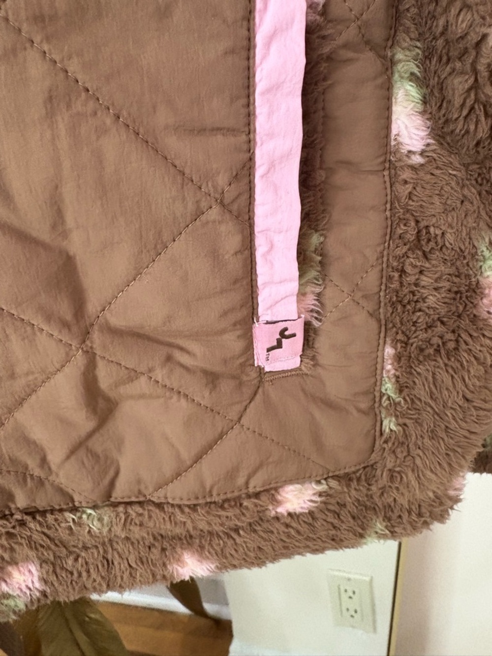 Joylab brown floral  Brown & Pink Sherpa Hoodie Jacket - Picture 5 of 7